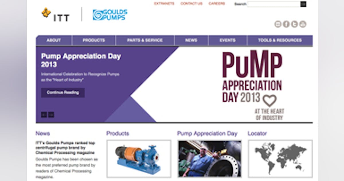 New Goulds Pumps Website Features Product Selector for Pump Users P.I