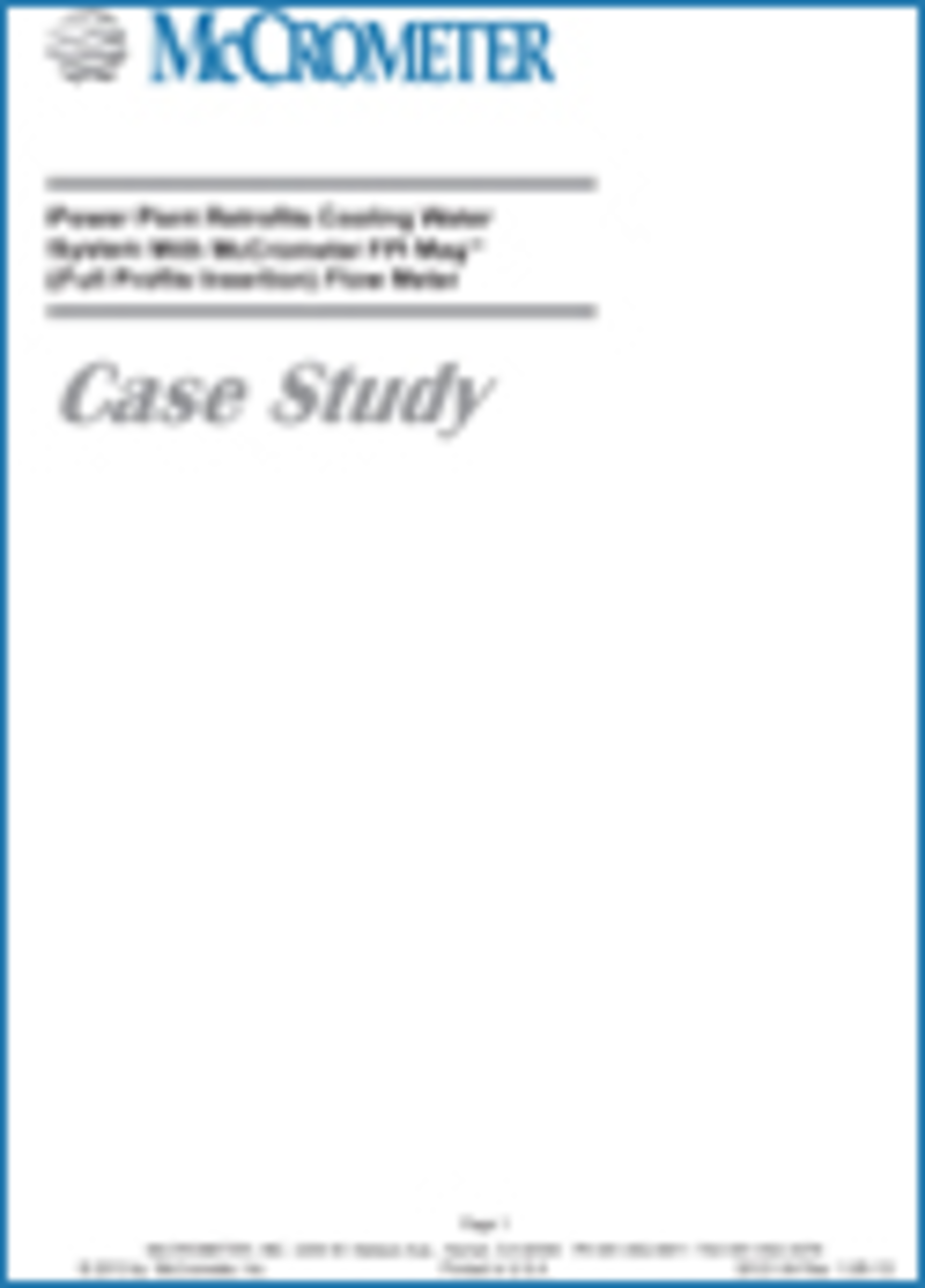 McCrometer Flow Meter White Paper