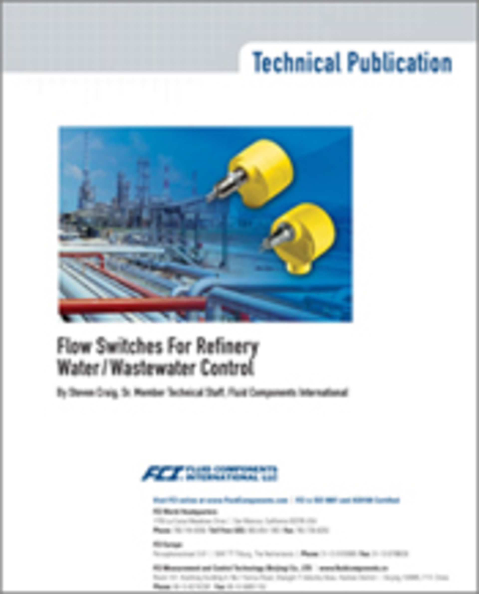 Flow Switches For Refinery Water & Wastewater Contro