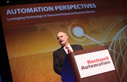 Keith Nosbusch, chairman and chief executive officer for Rockwell Automation, believes his company is well positioned to capitalize on the estimated 27 percent of value at stake for industrial manufacturers in the $14 trillion IoT marketplace. Keith Nosbusch, chairman and chief executive officer for Rockwell Automation, believes his company is well positioned to capitalize on the estimated 27 percent of value at stake for industrial manufacturers in the $14 trillion IoT marketplace.