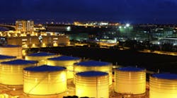 Oil &amp; Gas Refinery at Night