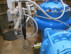 The second type of PRV implemented in the system was equipped with two pressure-reducing pilot controls with different set points. (Courtesy Singer Valve) The second type of PRV implemented in the system was equipped with two pressure-reducing pilot controls with different set points. (Courtesy Singer Valve)