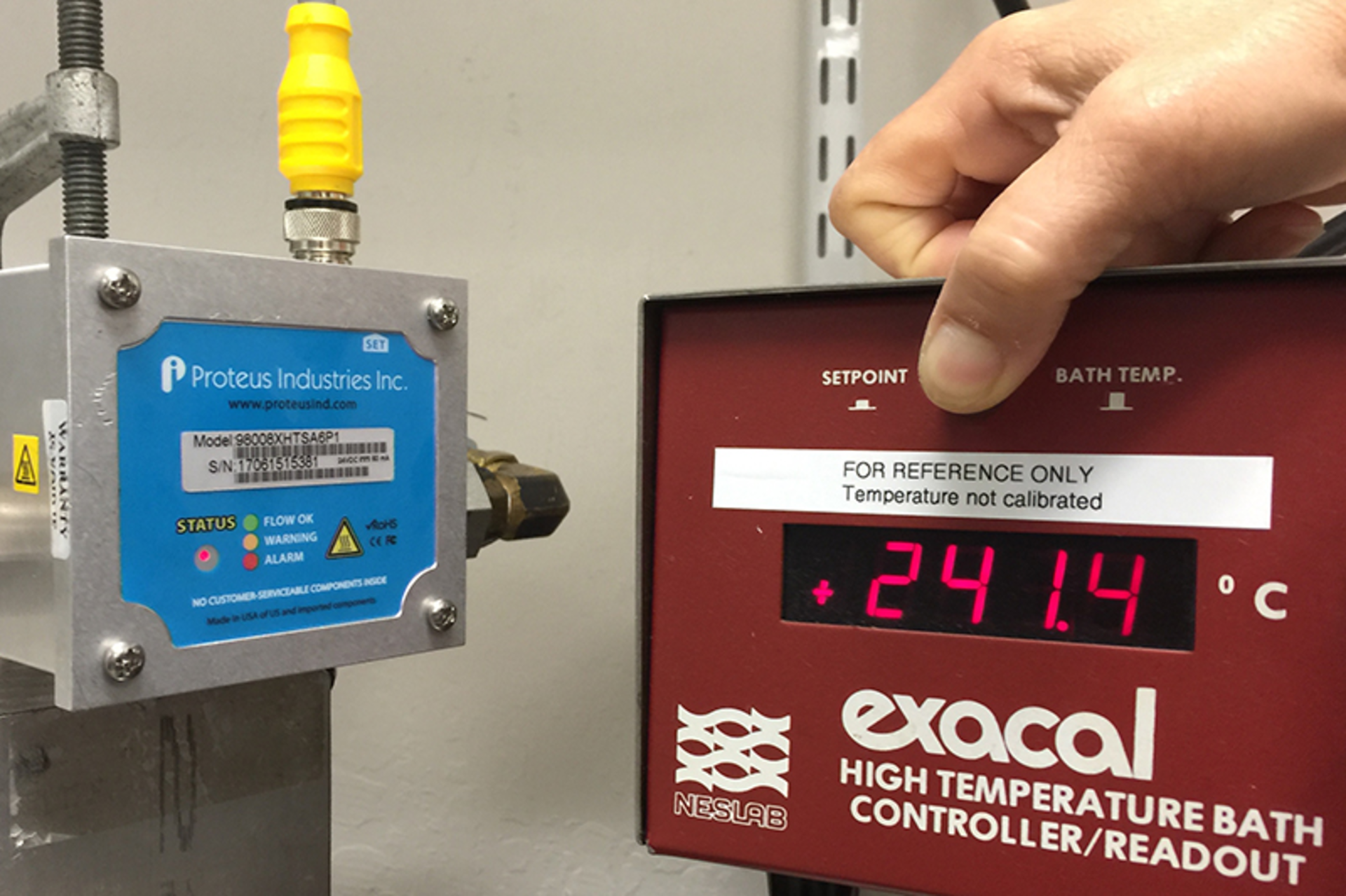 Flow-sensing computer measuring 240 C fluid