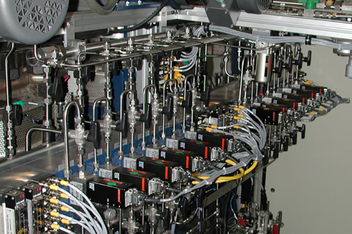 A mass flow controller application in a pilot plant. Courtesy of Brooks Instrument