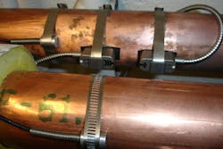 Ultrasonic flow meters are capable of accurately measuring low flows during off hours in a CHP environment. Courtesy of FLEXIM AMERICAS Corporation. Ultrasonic flow meters are capable of accurately measuring low flows during off hours in a CHP environment. Courtesy of FLEXIM AMERICAS Corporation.