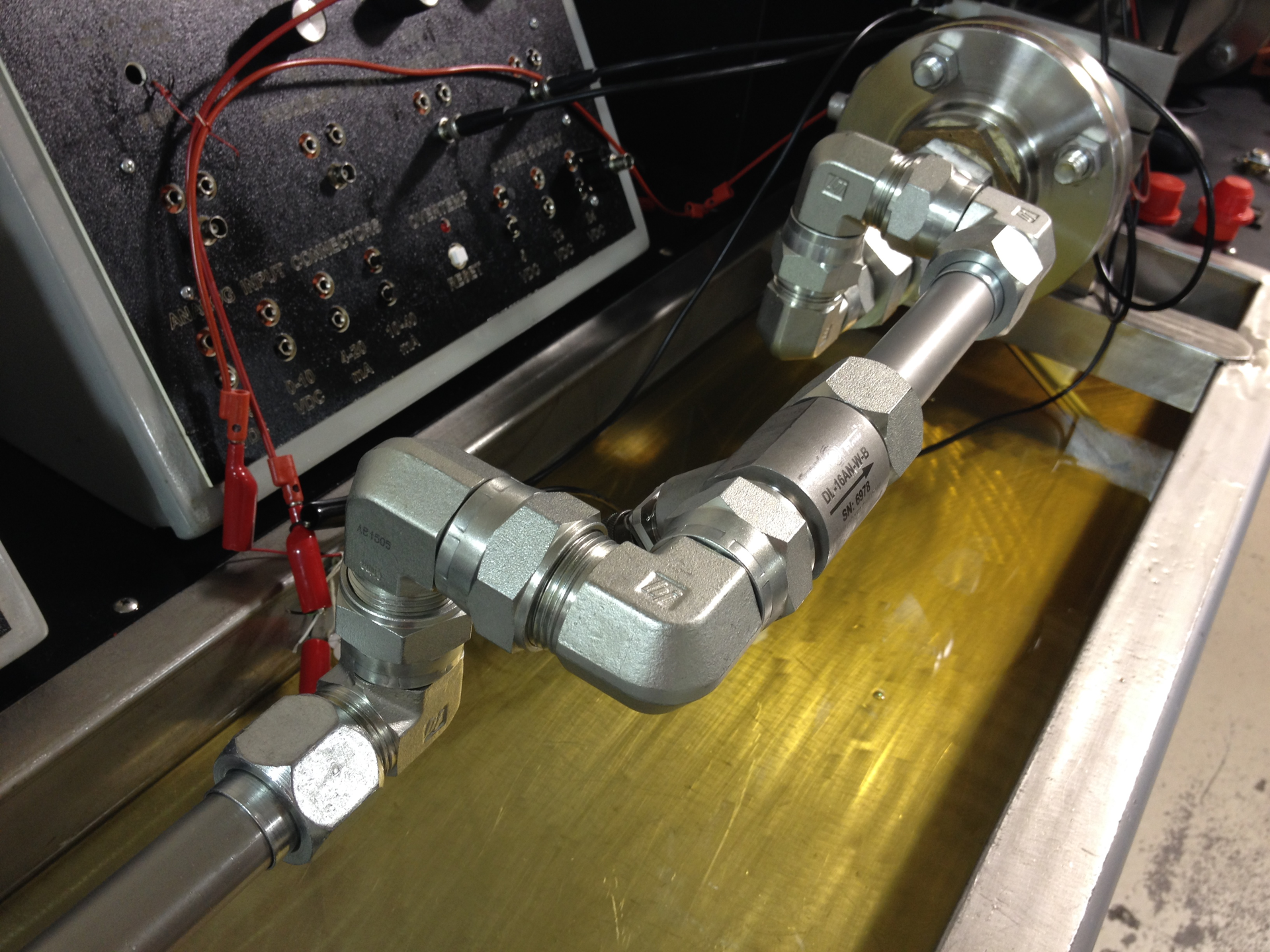 Three elbows out of plane, tested with and without downstream flow straightener