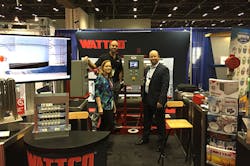 Editor in Chief Lori Ditoro visits the Wattco team during AHR Expo 2016.