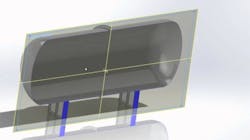 A simulation showing pressure vessel testing. (Image courtesy of Hi-Tech CADD Services) A simulation showing pressure vessel testing. (Image courtesy of Hi-Tech CADD Services)