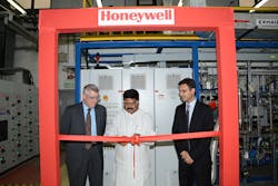 Steven C. Gimre, Managing Director, UOP India Private Limited; Hon&rsquo;ble Minister of State for Petroleum and Natural Gas, Shri Dharmendra Pradhan; Anant Maheshwari, President of Honeywell India. Photo courtesy of Honeywell