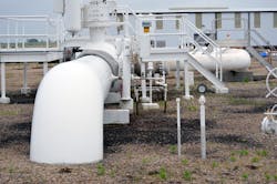 A natural gas pipeline used as a source of natural gas for flowmeter calibration purposes at Colorado Engineering Experiement Station Inc.&rsquo;s facility in Garner, Iowa. All images courtesy of Flow Research Inc.