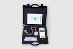 A digital liquid flowmeter in its travel case. Image courtesy of Tovatech LLC. A digital liquid flowmeter in its travel case. Image courtesy of Tovatech LLC.
