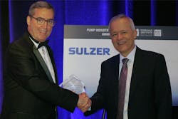 TechnipFMC received the Hydraulic Institute Award for Innovation and Technology for its innovative products and solutions during a ceremony at the Institute&rsquo;s Centennial Celebration Gala in Florida. Image courtesy of Sulzer