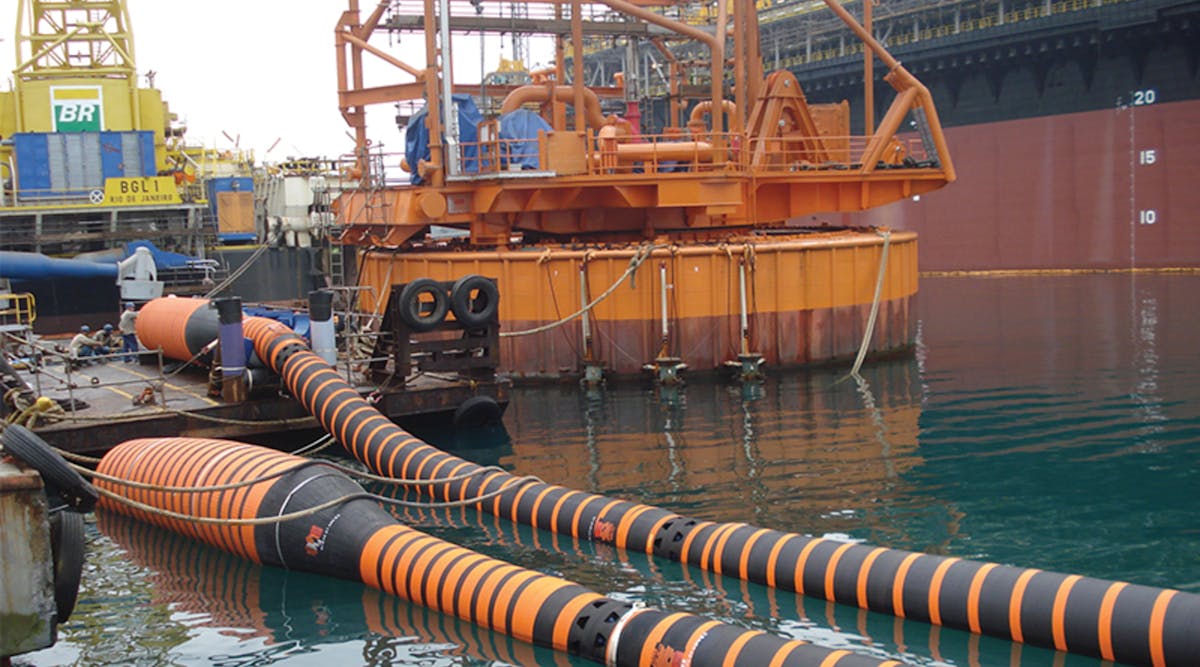 Floating hoses connected and ready for final installation