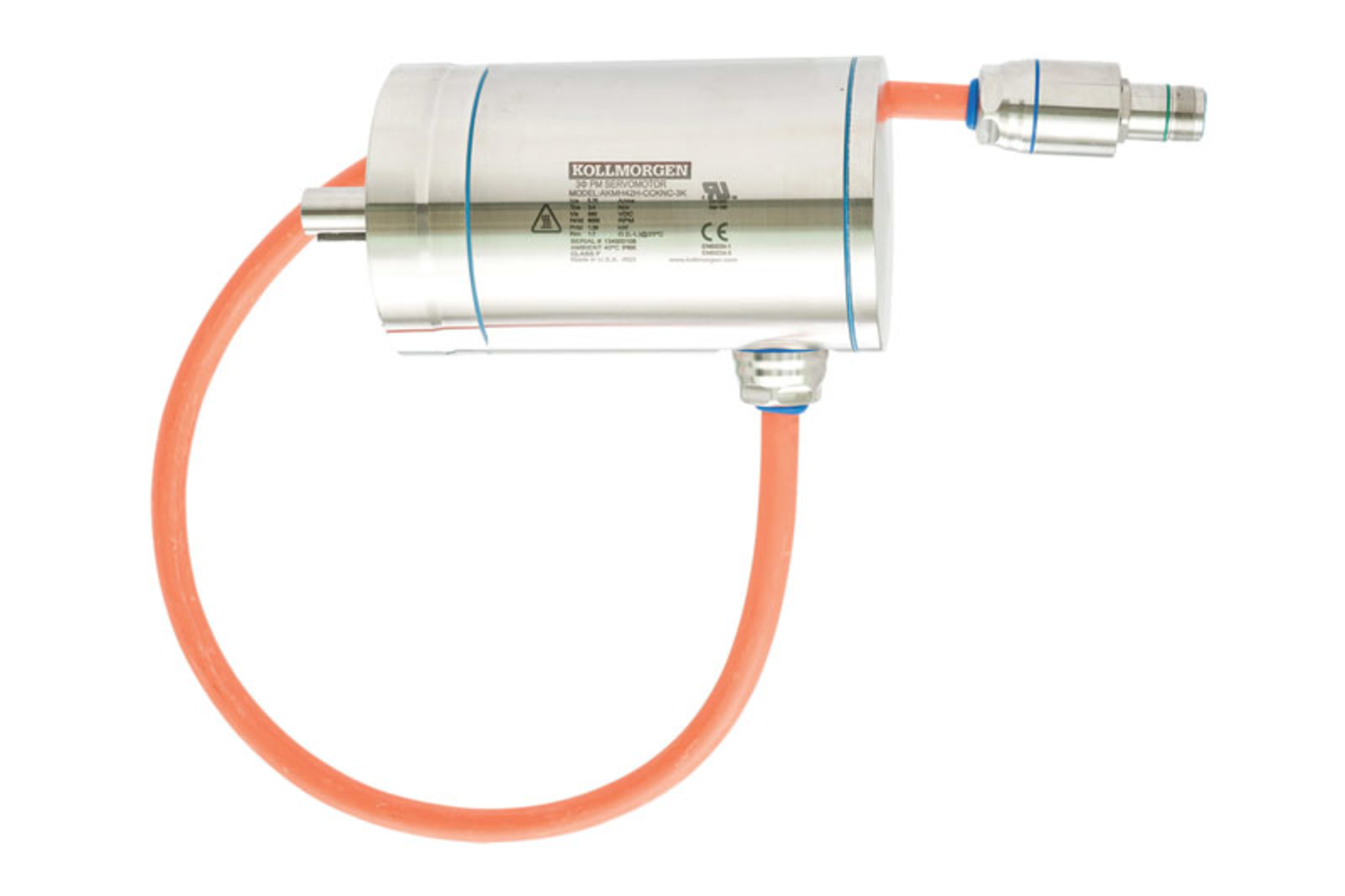 Image 1. Stainless steel servo motor that is IP69K-rated and purposely designed to be used in washdown areas without protection and be cleaned easily. Image courtesy of Kollmorgen