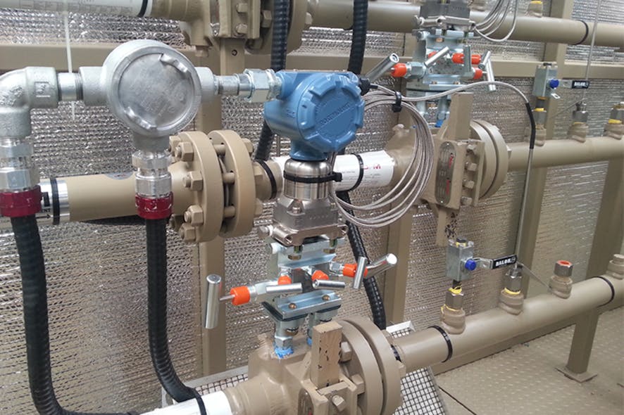 Image 1. Wells outfitted with plunger lift systems typically use DP flowmeters to measure gas production. All graphics courtesy of Emerson Automation Solutions