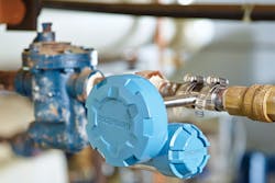 Figure 1. Monitoring a steam trap requires the addition of just one wireless acoustic transmitter. All graphics courtesy of Emerson Automation Solutions Figure 1. Monitoring a steam trap requires the addition of just one wireless acoustic transmitter. All graphics courtesy of Emerson Automation Solutions