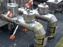 Figure 3. Corrosion monitoring systems, such as Emerson’s Permasense, can measure pipe wall thickness continuously, which allows quick detection of deterioration. Figure 3. Corrosion monitoring systems, such as Emerson’s Permasense, can measure pipe wall thickness continuously, which allows quick detection of deterioration.