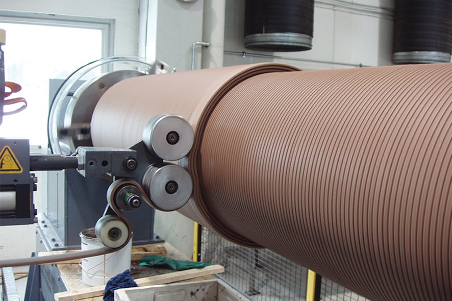 Subsea insulation is applied onto a pipe by the extruding process. All graphics courtesy of Trelleborg