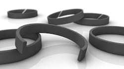 Wear rings prevent metal-to-metal contact and thus optimize the performance of the sealing system. All graphics courtesy of Trelleborg Sealing Solutions