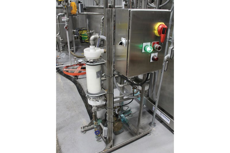 The centrifuge equipment helps with temperature control and clarity and minimizes pressure out of the cooler because the yeast has been removed.