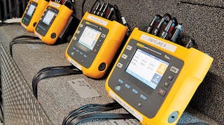 Figure 1. Power monitors measure key electrical parameters of three-phase equipment and stream data to the cloud. All graphics courtesy of Fluke Accelix