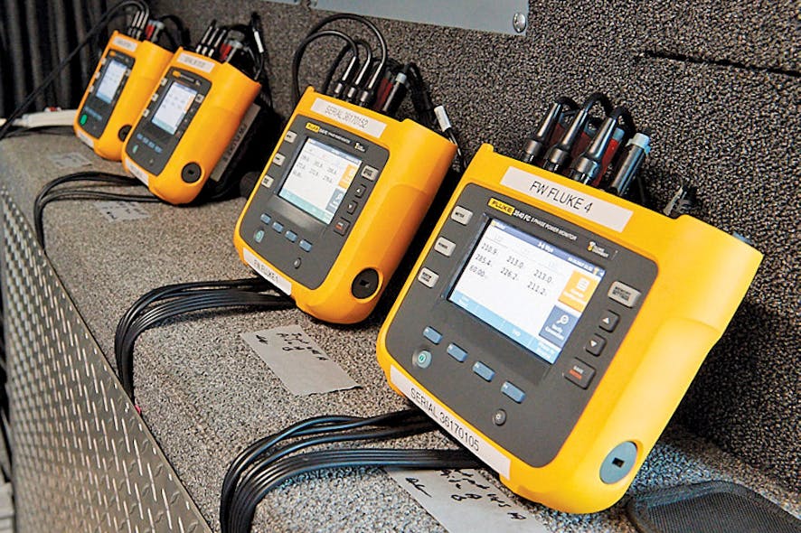 Figure 1. Power monitors measure key electrical parameters of three-phase equipment and stream data to the cloud. All graphics courtesy of Fluke Accelix