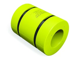 Figure 2. (Right) Traditional nonrotating cylindrical buoyancy module Figure 2. (Right) Traditional nonrotating cylindrical buoyancy module