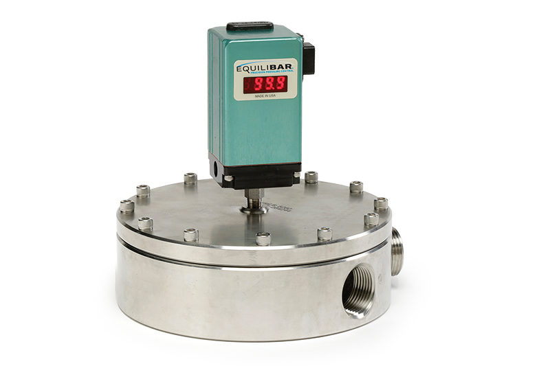 Figure 1. Equilibar direct-sealing diaphragm valve with a pilot regulator. Courtesy of Equilibar