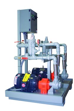 The VFD in this system controls the lead/lag operation, maximizing efficiency and longevity of the pumps. The VFD in this system controls the lead/lag operation, maximizing efficiency and longevity of the pumps.