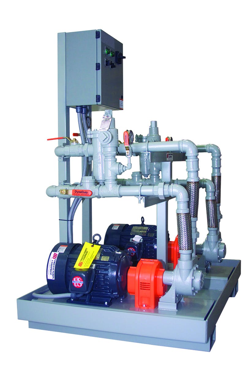 The VFD in this system controls the lead/lag operation, maximizing efficiency and longevity of the pumps.