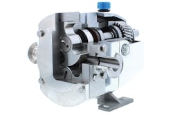 Figure 1. The design of the Hy-Line Plus minimizes CIP setup time. Bolts on the ports also reduce the number of tools required to install and maintain the pump. All images courtesy of Xylem Figure 1. The design of the Hy-Line Plus minimizes CIP setup time. Bolts on the ports also reduce the number of tools required to install and maintain the pump. All images courtesy of Xylem