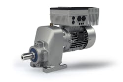 Figure 1. Single stage NORDBLOC.1 helical gear unit with an energy-efficient motor and NORDAC FLEX frequency inverter. All images courtesy of NORD DRIVESYSTEMS Figure 1. Single stage NORDBLOC.1 helical gear unit with an energy-efficient motor and NORDAC FLEX frequency inverter. All images courtesy of NORD DRIVESYSTEMS