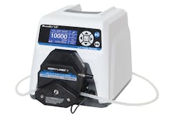 Figure 1. Masterflex L/S pump with Easy-Load II pump head and Puri-Flex tubing is biocompatible, heat sealable and weldable. It has a longer peri-pump life and handles higher pressures compared to silicone. Figure 1. Masterflex L/S pump with Easy-Load II pump head and Puri-Flex tubing is biocompatible, heat sealable and weldable. It has a longer peri-pump life and handles higher pressures compared to silicone.