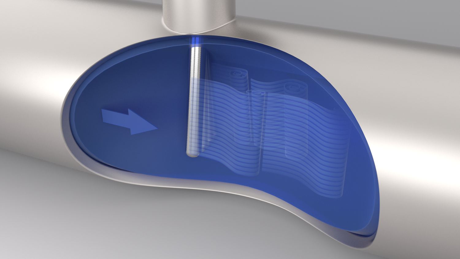 Figure 2. When a thermowell is inserted into a flowing liquid stream, vibrations caused by wake-shedding effects can result in metal fatigue.