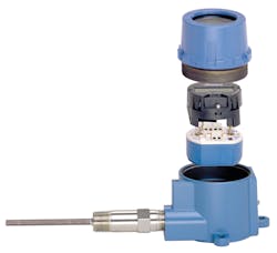 Figure 4. Transmitters such as Emerson’s Rosemount 644 Temperature Transmitter can read signals from two redundant sensors and detect problems by comparing readings. Figure 4. Transmitters such as Emerson’s Rosemount 644 Temperature Transmitter can read signals from two redundant sensors and detect problems by comparing readings.