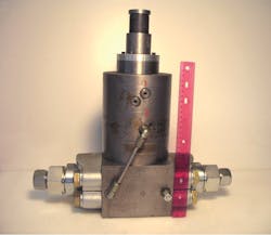 Figure 4. Full-balance control valve rated at 200 gpm at 6,000 psi. It can be actuated with minimal force.