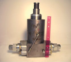 Figure 4. Full-balance control valve rated at 200 gpm at 6,000 psi. It can be actuated with minimal force. Figure 4. Full-balance control valve rated at 200 gpm at 6,000 psi. It can be actuated with minimal force.