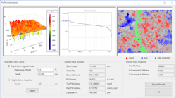 Figure 6. Pit and Porosity analysis helps determine which voids in a surface may become leak paths. Figure 6. Pit and Porosity analysis helps determine which voids in a surface may become leak paths.