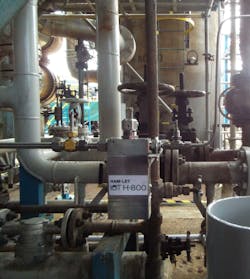 Figure 2. IoTH800L-WLS-EX is installed at the jet fuel sampling point. Figure 2. IoTH800L-WLS-EX is installed at the jet fuel sampling point.