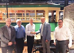 (Left to right): Dylan Reilly, SPX FLOW; Victor Rokhlin, Dynapumps; Charlie Lannantuoni, Dynapumps; Jason Westwood, SPX FLOW; and Andrew Anderson, SPX FLOW (Left to right): Dylan Reilly, SPX FLOW; Victor Rokhlin, Dynapumps; Charlie Lannantuoni, Dynapumps; Jason Westwood, SPX FLOW; and Andrew Anderson, SPX FLOW