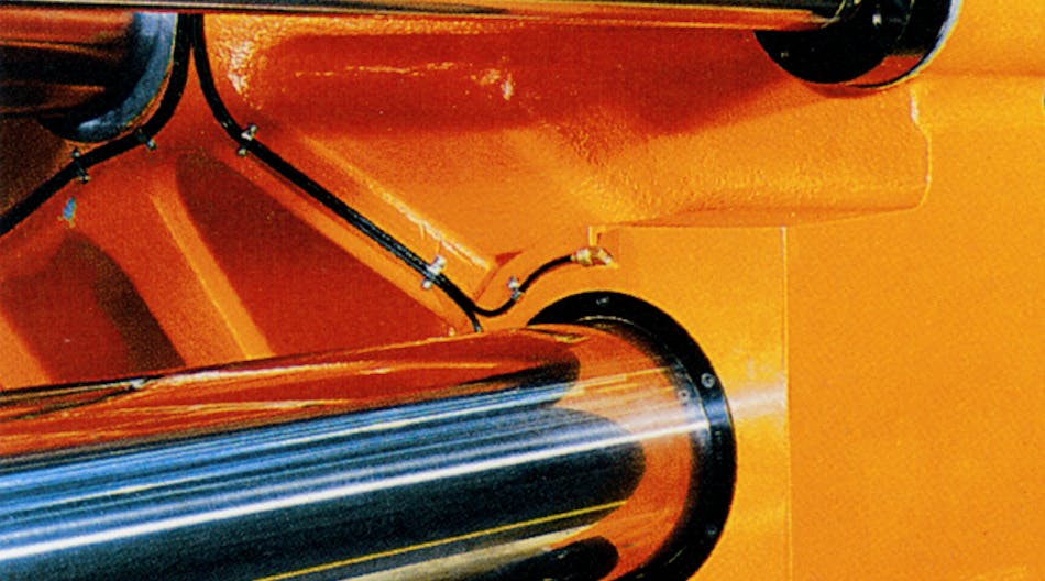 Closeup of hydraulic cylinders on industrial equipment where proper surface finish is critical for a long service life.
