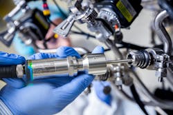 Figure 5. The Endress+Hauser QuickNeck allows an RTD sensor to be removed quickly with disconnecting wires. Figure 5. The Endress+Hauser QuickNeck allows an RTD sensor to be removed quickly with disconnecting wires.