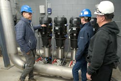 Through distribution partner Illinois Process Equipment, Grundfos solutions address the chemical plant’s water needs. Through distribution partner Illinois Process Equipment, Grundfos solutions address the chemical plant’s water needs.