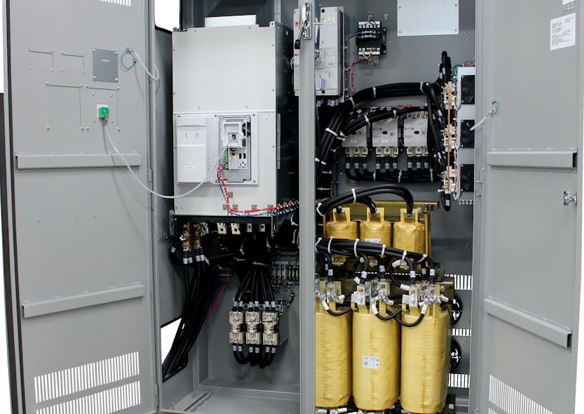 Figure 1. Eaton&apos;s clean power variable frequency drives provide a low-cost, low-complexity solution to reduce harmonic levels as low as 3% in compliance with IEEE 519-2014.