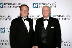 Michael Michaud, executive director of the Hydraulic Institute, and Jim Swetye, Grundfos technical training manager, February 2020. Michael Michaud, executive director of the Hydraulic Institute, and Jim Swetye, Grundfos technical training manager, February 2020.