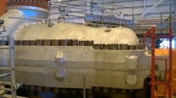 Figure 1. An example of a large high-pressure, high-flow machinery during installation. Such machinery needs sophisticated control and condition monitoring systems with many sensors. Figure 1. An example of a large high-pressure, high-flow machinery during installation. Such machinery needs sophisticated control and condition monitoring systems with many sensors.