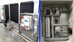 Figure 3. The AutomationDirect ProductivityOpen controller and I/O have compact form factors and industrial-grade durability, and it enabled Güntner to take advantage of advanced IT-type programming and communication features. Figure 3. The AutomationDirect ProductivityOpen controller and I/O have compact form factors and industrial-grade durability, and it enabled Güntner to take advantage of advanced IT-type programming and communication features.