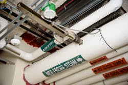 Figure 1. An insertion vortex flowmeter, metering steam entering a facility. Figure 1. An insertion vortex flowmeter, metering steam entering a facility.