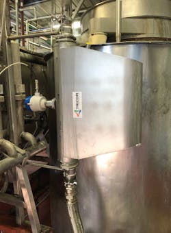 Figure 2: A TRICOR Coriolis Model TCMP Mass Flow Meter was mounted on the outlet line from the extractor. Figure 2: A TRICOR Coriolis Model TCMP Mass Flow Meter was mounted on the outlet line from the extractor.