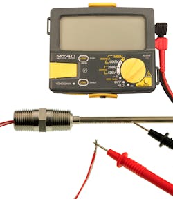 Figure 4. Testing insulation resistance with an ohmmeter